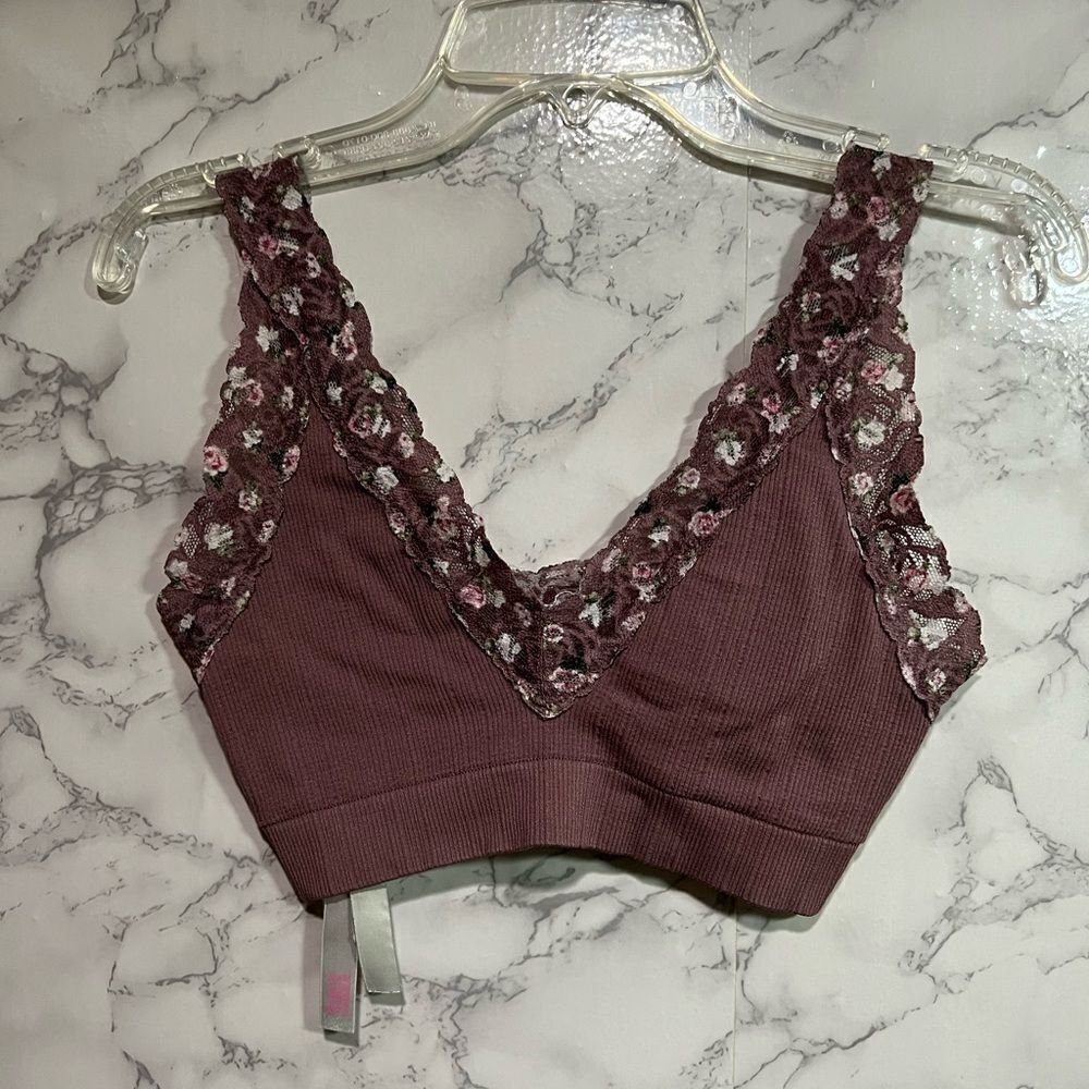 PINK Victoria Secret Lace Ribbed Bralette Size S